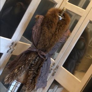Sherry Cassin Raccoon Fur Reversible Vest